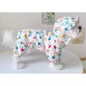 [반려] 강아지 귀여운 프릴 후드 올인원 우비 XL 1P 비옷