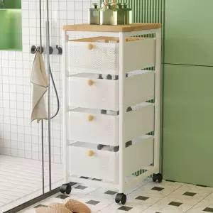 이동식 서랍형 틈새 주방 바퀴 3단 4단 수납랙 트롤리