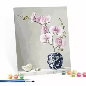 페인팅 캔버스 명화 분홍 난초 화병 40X50