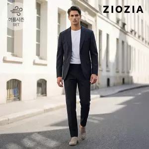 [지오지아]베이직 썸머 다크네이비 셋업 수트 (AAE2KG1602_AAE2PP1602_DNV)