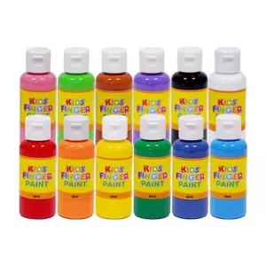키즈 핑거 페인트60ml 12색 세트어린이물감 교육용 컬러 미술놀이 형광 손가락 학습용 영아