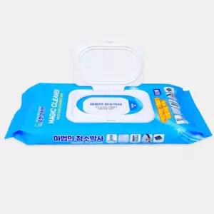 마법의청소박사 클리너 물티슈 와이퍼 60매 캡형 차량용 물걸레포 자동차세정 소포 용물 의박사 크리너 매