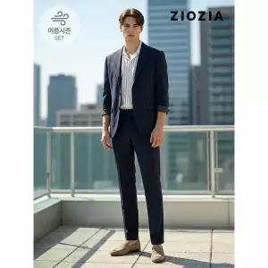 [하프클럽/지오지아]스탠다드 폴리 써커 네이비 셋업 수트 (AAE2KG1603_AAE2PP1603