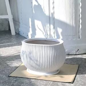 베하몰 마블 화분 줄리아 세로줄타원단지 31x20x21cm홈가드닝 식물키우기 꽃키우기 원예용 집들이선물 꾸미