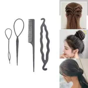 [셀러허브]미용실 꽈배기 묶는 도구 헤어 스타일링 도구 4p세트 (S17810148)