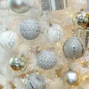 크리스마스 트리 반짝 수제 장식볼 오너먼트세트 (실버01) 트리볼 장식품 꾸미기 고급 소품