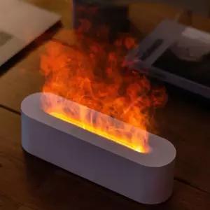 슬림 라운딩 불멍가습기 힐링 꿀잠 무드등3D 불꽃시물레이션 개인 드타원형 테스크 책상 불용 인테리어 저