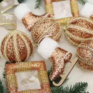 크리스마스 트리 반짝 수제 장식볼 오너먼트세트 (골드05) 트리볼 장식품 꾸미기 고급 소품