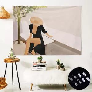 인테리어 벽장식 소품 패브릭 포스터 가리개 커튼가림막커텐 문가림막 거실 레트로 바란스