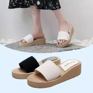 [에이치플러스몰]여성용 5cm 굽 실내 슬리퍼 통굽 사무실용 샌들