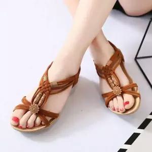 [에이치플러스몰]여성 여름 휴가 스트랩 통굽 샌들 피셔맨 샌들힐 바캉스 슈즈