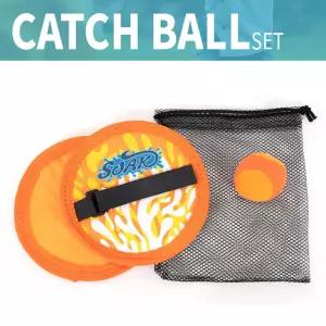 스포츠게임 캐치볼 세트 오렌지 보관함찍찍이공 받기 캠핑놀이 실외 찍찍이 야외 던지기