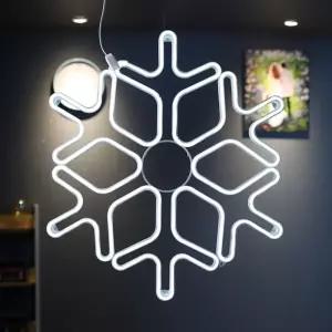 비츠온 LED 눈꽃 네온플렉스(DC24V) 60CM 무점멸 화이트 in-284802벽장식 데코전구 트리 크리스마스소품 꾸