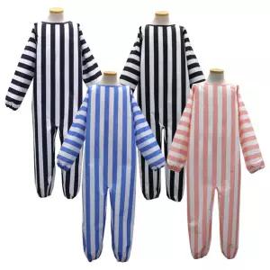 유아동 전신미술가운(줄무늬)방수 활동 놀이 앞치마 오감 촉감 점프슈트 체험용 모래