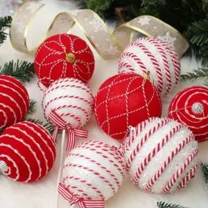 크리스마스 트리 반짝 수제 장식볼 오너먼트세트 (레드03) 소품 트리볼 장식품 꾸미기 고급