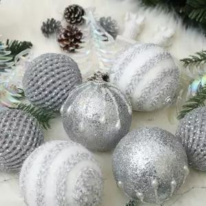 크리스마스 트리 반짝 수제 장식볼 오너먼트세트 (실버03) 소품 트리볼 장식품 꾸미기 고급