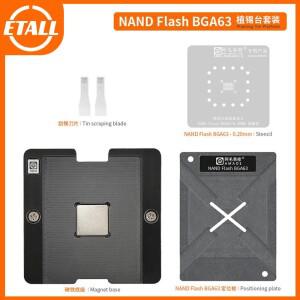 Amaoe BGA63 리볼링 스텐실 템플릿 자동차 내비게이션 오디오 셋쏘 케이스용 NAND 플래시 메모리 포지셔닝