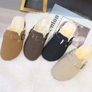 털신 코르크 털슬리퍼 스웨이드 방한화 털신발