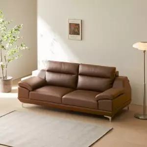 뉴테라 천연면피 가죽 3인용 소파 DF921802