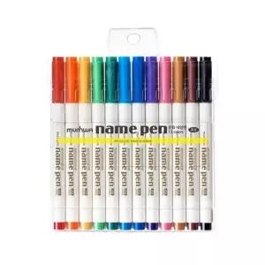 문화연필 넥스프로 네임펜 12색 싸인펜 타(12개입) (WFKFLLP)