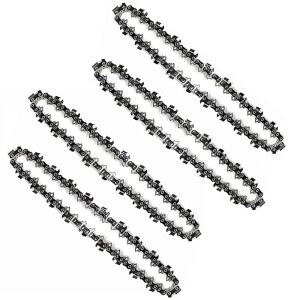 충전식 체인톱 교체날 체인날 4인치 톱체인 4개세트 목공절단 가지치기 벌채 미니 전기톱 전동톱 액세서리 교환 가정용 원예용 정원용 경량