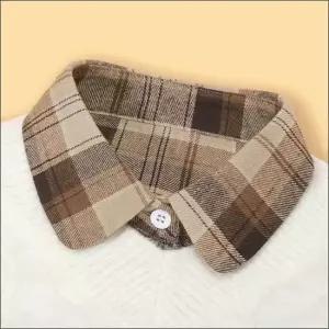 체크셔츠 레이어드 페이크 코디 프릴카라 넥카라 넥케이프 목폴라 목카라 이너카라