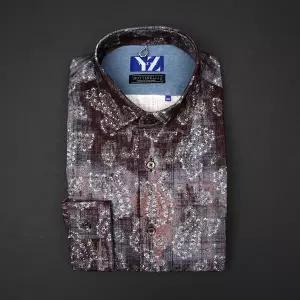 [예작] 페이즐리 빅프린트 일반핏 셔츠  (YJEWUA743 BR)