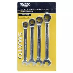 [에이치플러스몰]4PCS 10.12.13.14 라쳇콤비렌치set 라쳇렌치 기어렌치