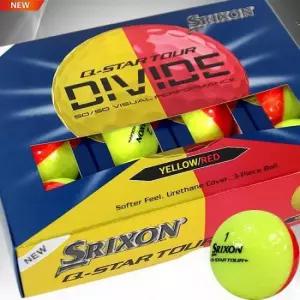 스릭슨 Q-STAR TOUR 6 큐스타 투어 디바이드 반반 골프공(옐로우레드)