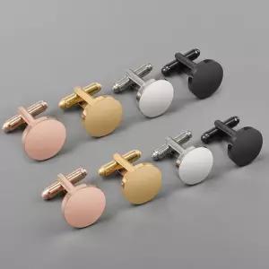 원형 사각 커프스 버튼 비즈니스 셔츠 소매 단추 장식 버튼 MFd9+9FIA