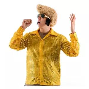 반짝이셔츠 성인골드 스팡클트로트 복장 반짝이의상 무대 반짝이 행사