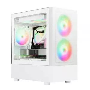 앱코 미니타워 PC 케이스 메가플로우 공기 쿨링 화이트