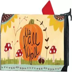 스튜디오 M 장식 가을 수확 우편물 포장 표준 크기 6.5 x 19 인치 우편함 날씨 저항 비닐 주황색 노란색