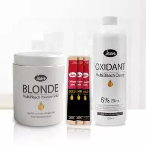 진 블론드 멀티 블리치 파우더 골드 500g 셀프탈색약 산화제 블랙빼기 탈색제