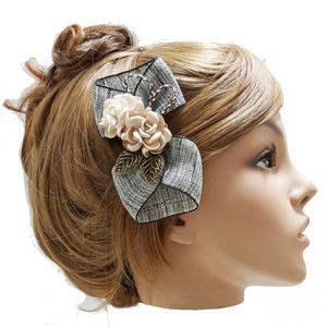 리본 꽃코사지 마소재 헤어핀 브로치 금속장식