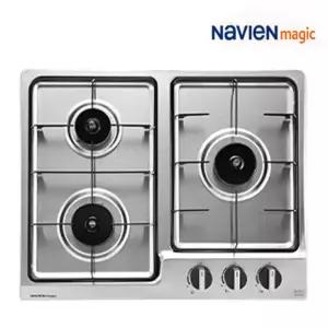 나비엔매직 GRB-2103 3구 빌트인 가스레인지 매립형 가스쿡탑 건전지식 스텐 타공 560x440