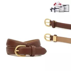 [롯데백화점]헤지스ACC [선물포장] 브라운 스티치장식 소가죽 헤지스 여성 벨트 HJBE4E406W3