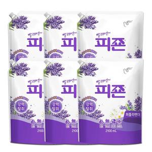 [피죤] 섬유유연제 퍼플 라벤더 리필 2100ml x 6개