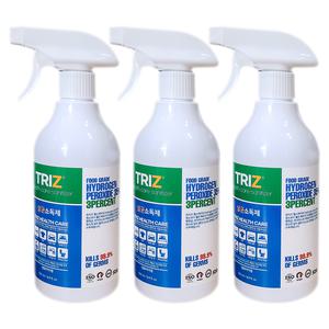 트리즈 헬스케어 스프레이 살균 소독제 500ml x 3개 세균 청소 방역 바이러스 멸균 청소 과산화수소 병원균