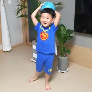 아동 유아 캐릭터 반팔 반바지 상하 세트 정품 번개맨 간편 상하복