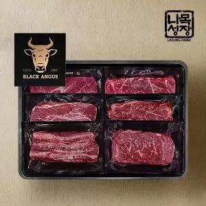 [나성목장][바로배송]1855블랙앵거스 탑초이스 스페셜 구이세트2호(척아이롤+토시살+갈비살+살치살+부채...