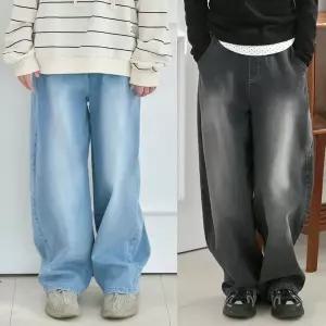 [모데쯔]주니어 10대 봄 커빙 스타일 데님 청바지 등교 초등여아 새학기