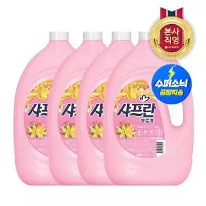 샤프란 아로마 섬유유연제 바닐라 핑크 3.1L x 4개