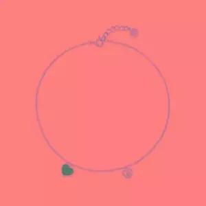 [도로시] 14k 컬러링 레이스 하트 발찌 천연석)