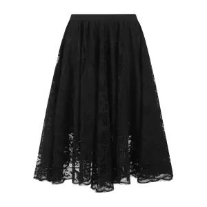 [탱커스]페미닌 밴딩 플레어 레이스 스커트 (TV1SK007L0)