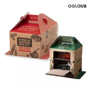 꾸버스 훈제박스 3종 바베큐그릴 일회용 휴대용 캠핑 훈제 숯불그릴 피크닉