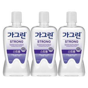 가그린 구강청결제, 스트롱, 750ml, 3개