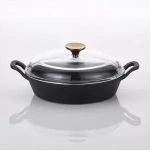 베카 시즈닝 무쇠 24cm스테이크팬+유리뚜껑