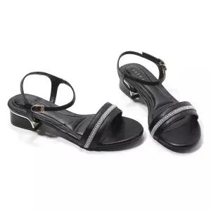 갤러리아 세라 여성 소가죽 메리제인 큐빅 스트랩 샌들 TCS23402 블랙 2.5CM