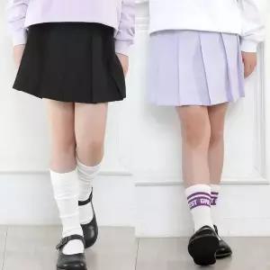 [보리보리/모데쯔]주니어 봄 무지 플리츠 스커트 속바지유 등교 행사 초등여아